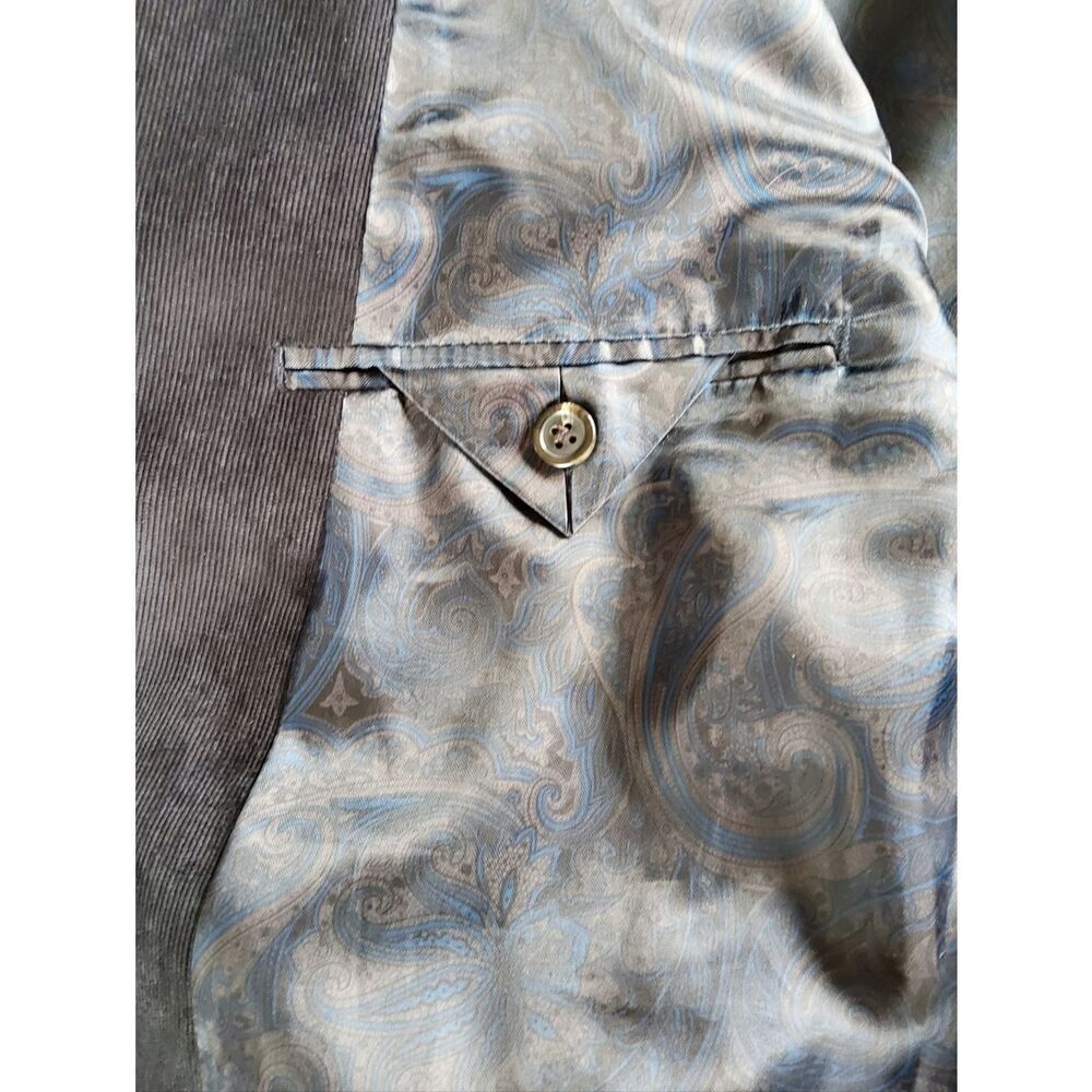Chaps Men's navy blue corduroy Blazer in with deep blue paisley lining - Picture 6 of 11